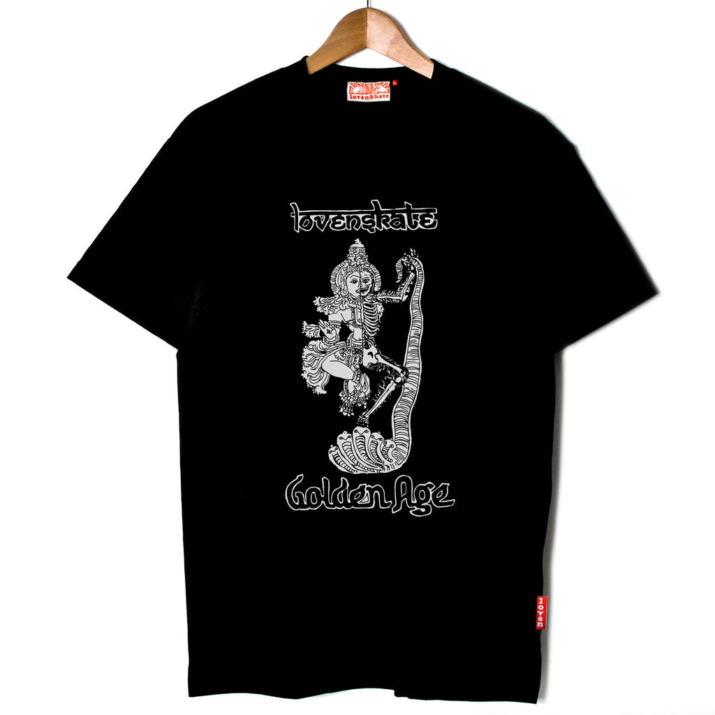 "GOLDEN AGE X LOVENSKATE" - by Sol Dhariwal-Bisset - Organic T-shirt (Black) image 0