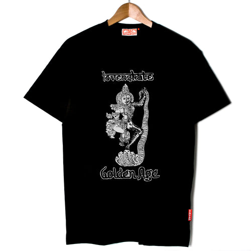 "GOLDEN AGE X LOVENSKATE" - by Sol Dhariwal-Bisset - Organic T-shirt (Black) image 0
