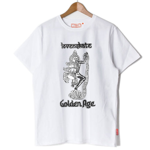 "GOLDEN AGE X LOVENSKATE" - by Sol Dhariwal-Bisset - Organic T-shirt (White) image 1