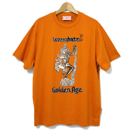 "GOLDEN AGE X LOVENSKATE" - by Sol Dhariwal-Bisset - Organic T-shirt (Burnt Orange) image 1