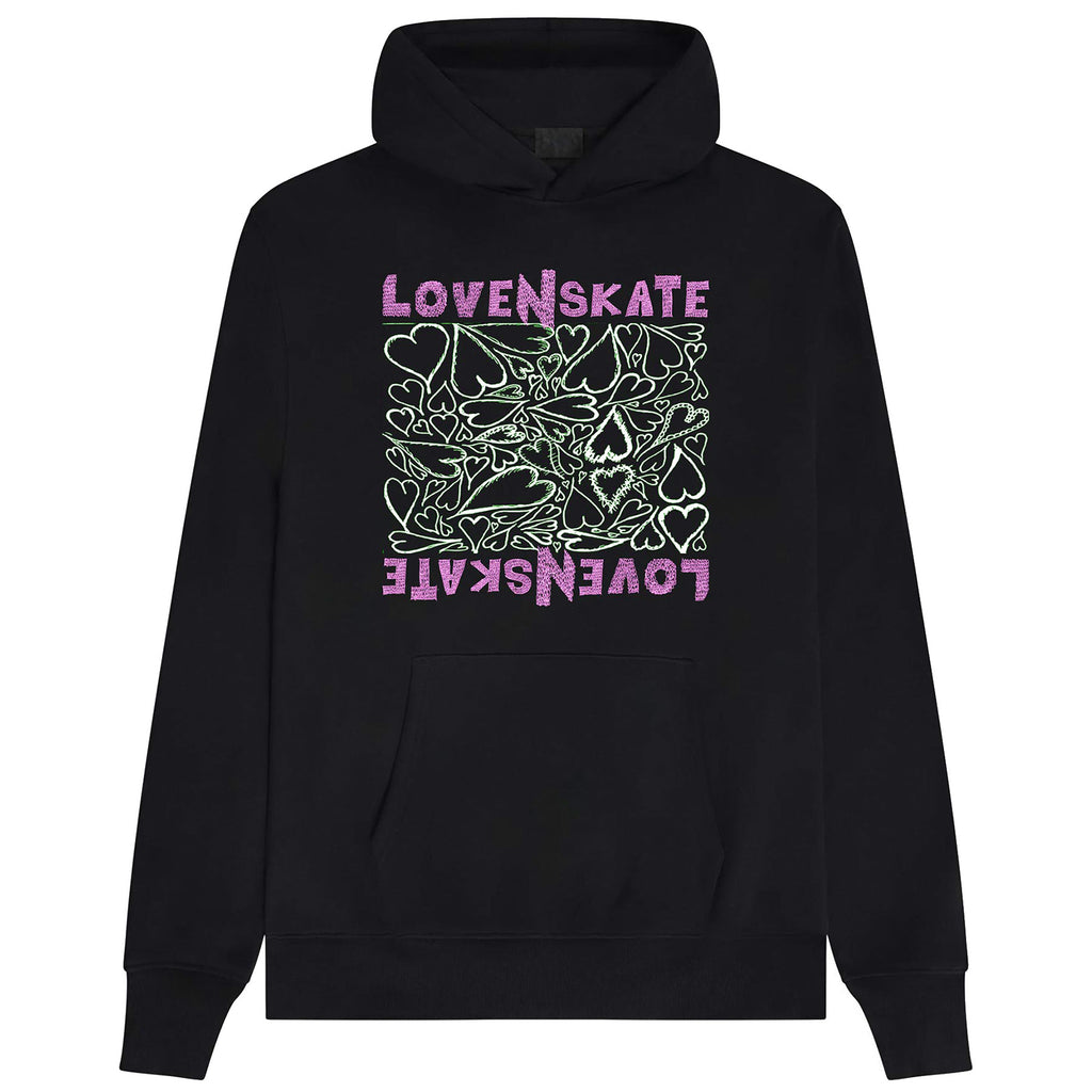 'SCRIBBLE HEART' -  Organic Cotton Hoodie (Black) image 0