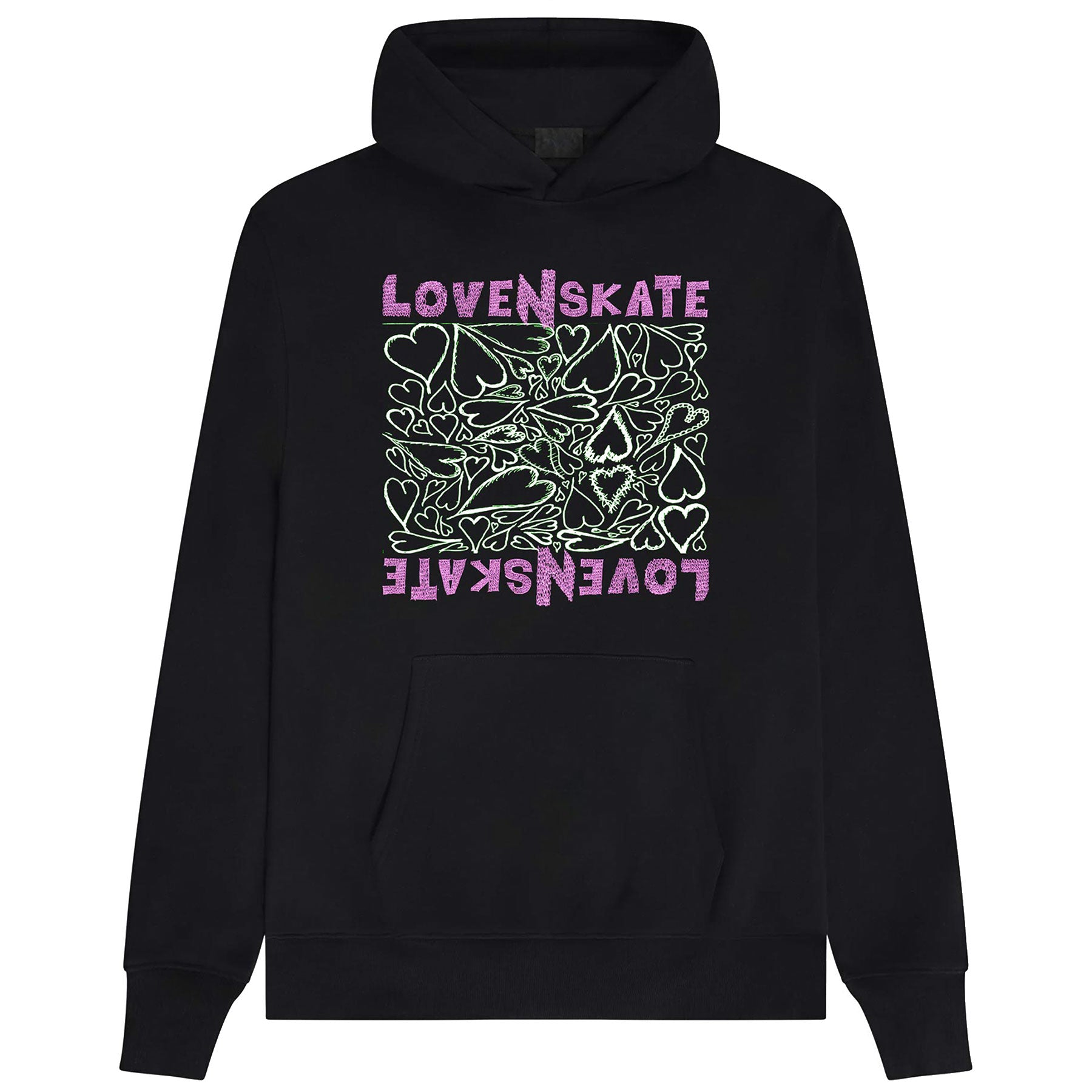 'SCRIBBLE HEART' -  Organic Cotton Hoodie (Black) image 0