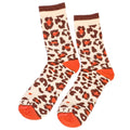 LEOPARD SOCKS - Chocolate, Cream & Orange