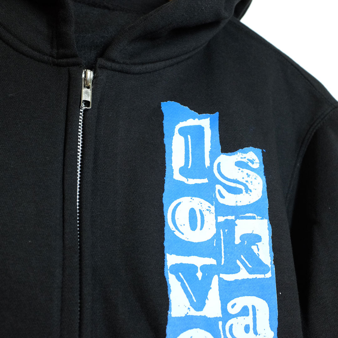 'LOVESKATE LOGO' -  Organic Cotton Zip Hoodie (Blue/Black)