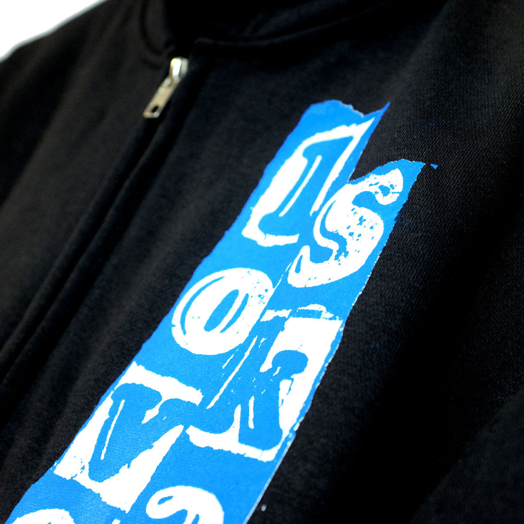 'LOVESKATE LOGO' -  Organic Cotton Zip Hoodie (Blue/Black)