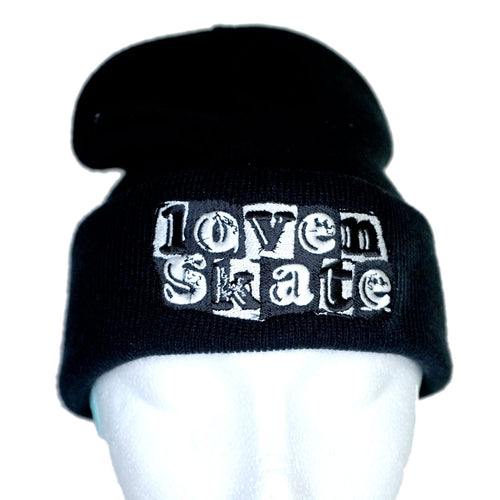 'LOVENSKATE LOGO' - Black & White Beanie