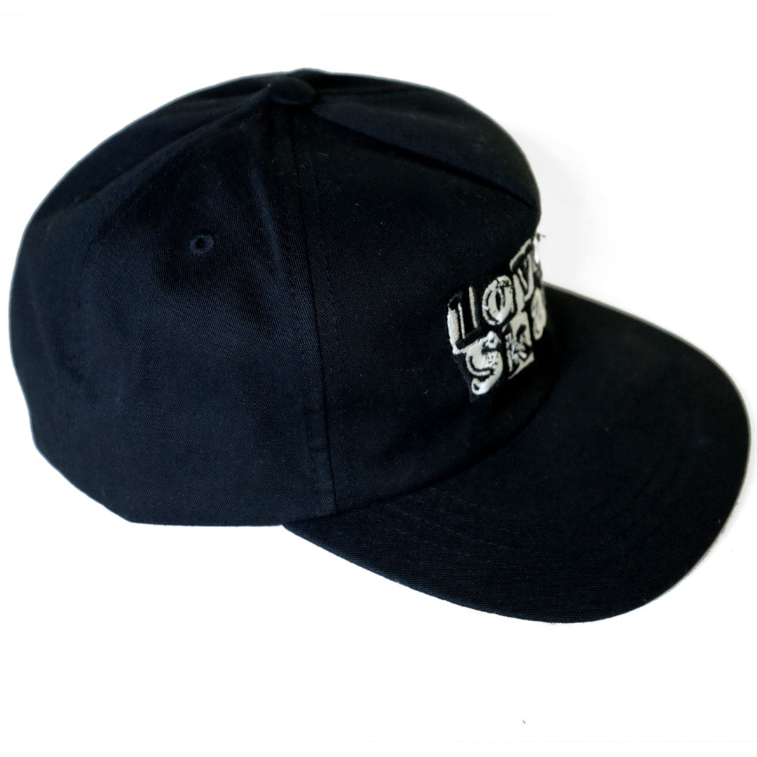 'LOVENSKATE LOGO' - black & white. Fabric strap