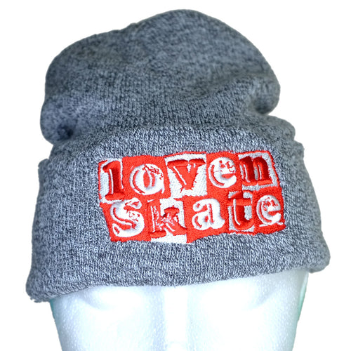'LOVENSKATE LOGO' in Red & White - Beanie