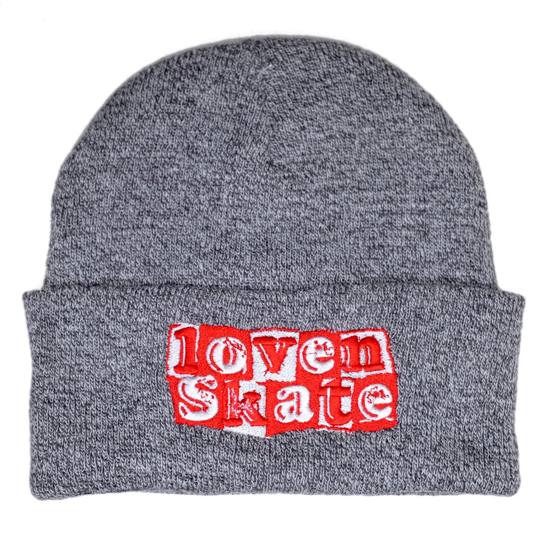'LOVENSKATE LOGO' in Red & White - Beanie