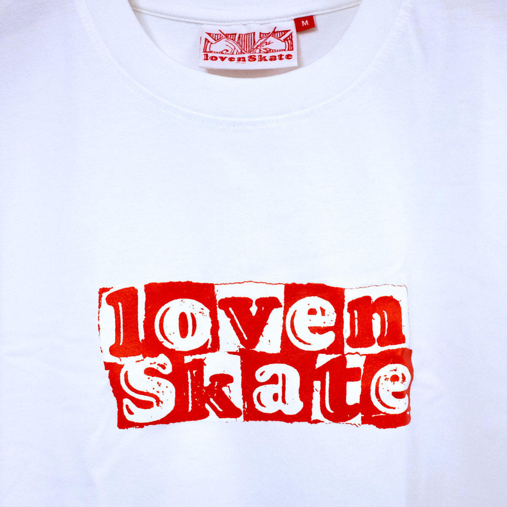 'TEAR LOGO' -  Organic Cotton T-shirt (White/Red) image 2