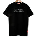 'EAT PASTA SKATE FASTA' -  Organic Cotton T-shirt (black)